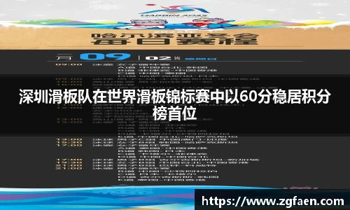 深圳滑板队在世界滑板锦标赛中以60分稳居积分榜首位